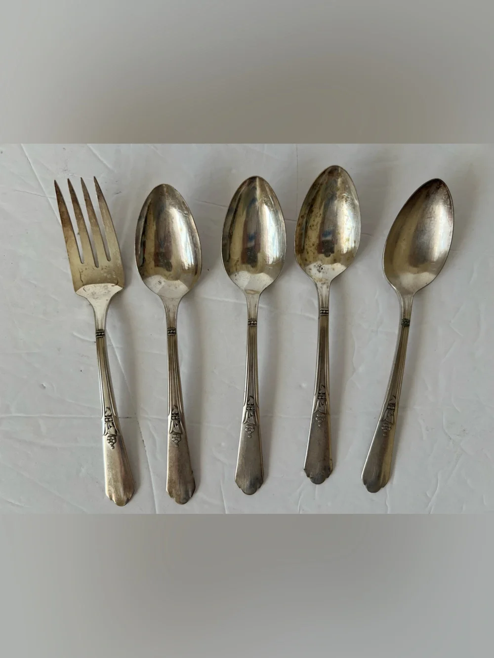 Vintage Oneida Ltd Simeon L & George H Rogers Daffodil Silverplate 5 Pc Serving